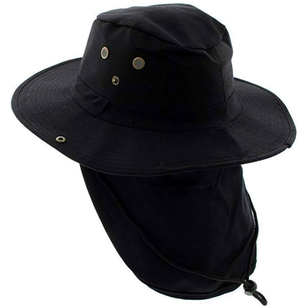 Wide Brim Outdoor Safari Camping Summer Sun Protection Hat with Neck Flap